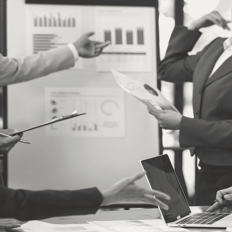 Finance Transformation - sidebar - hands gesturing before a whiteboard